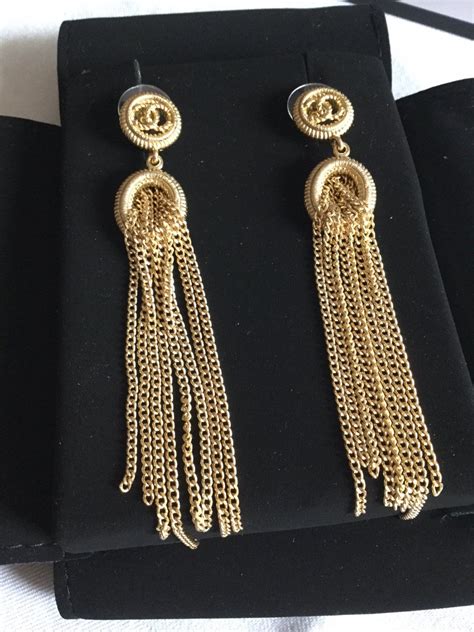 chanel fringe earring|chanel crochet earrings.